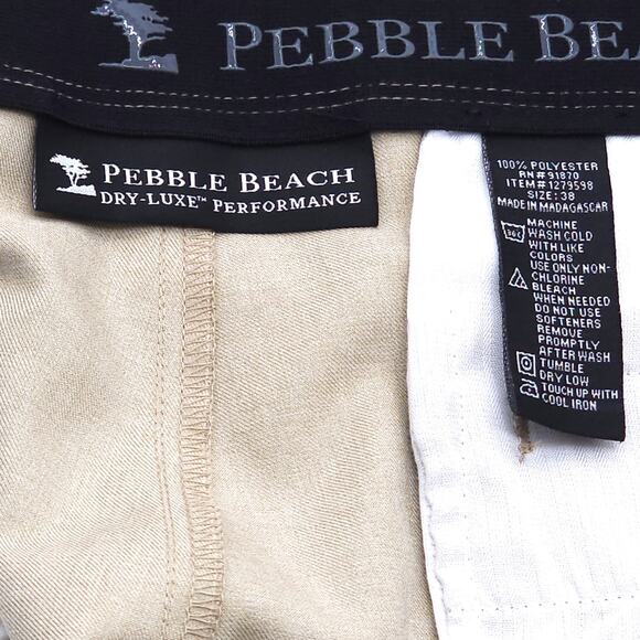 Pebble Beach Shorts Mens 38 Khaki Performance Golf Moisture Wicking Dry Luxe - Picture 7 of 12